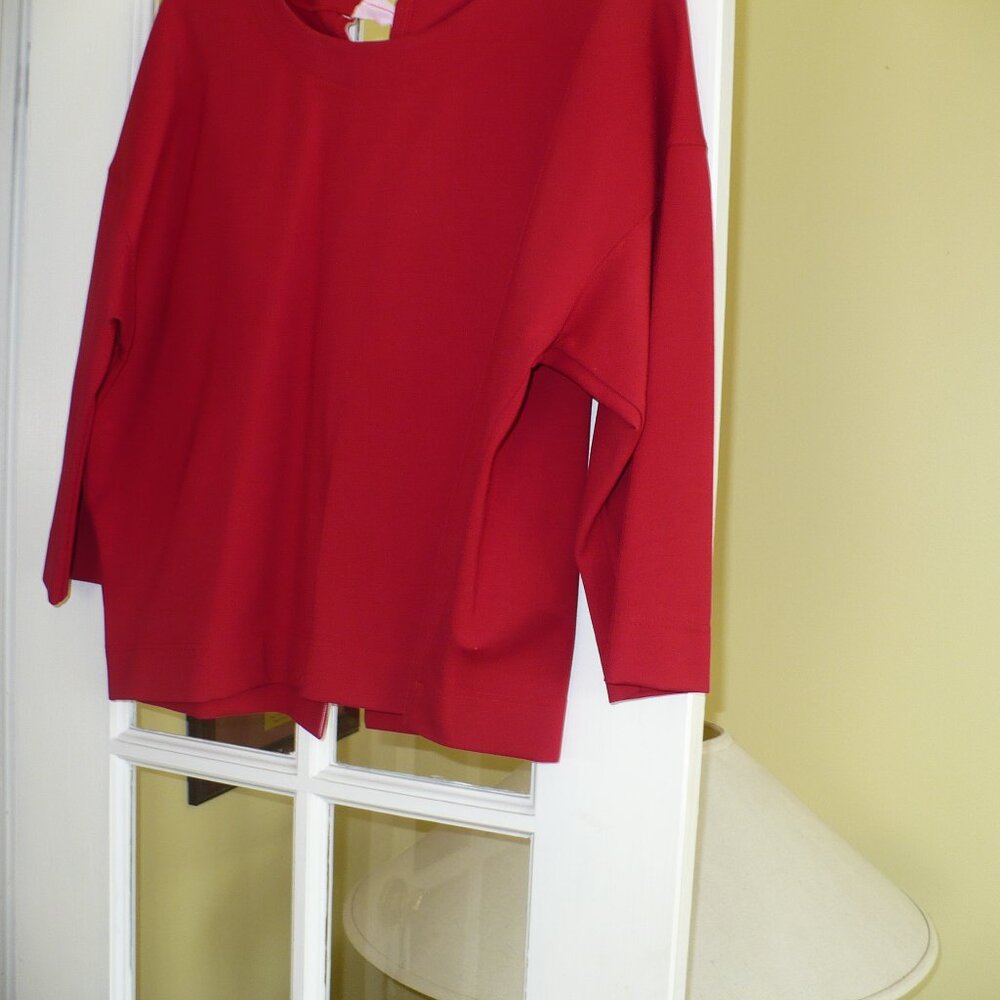 PINK TARTAN RED BLOUSE WITH BACK BOW DETAIL